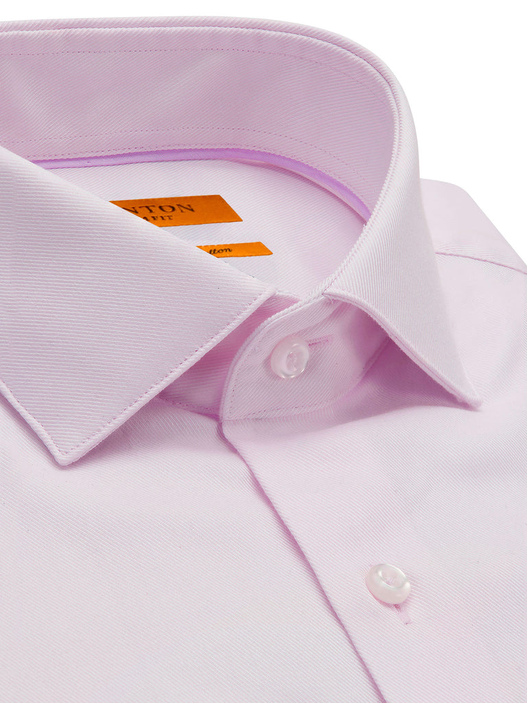 Slim Fit Pink Twill Collar Shot by Ganton