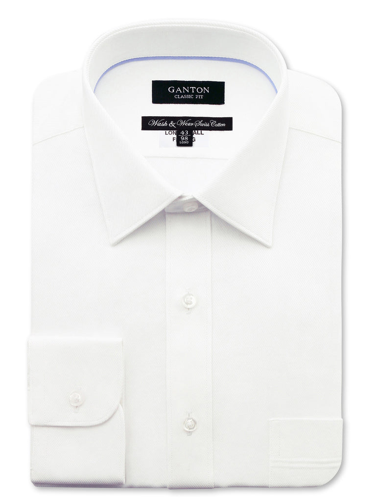 Long and Tall Twill White Shirt Taller Men Shirt