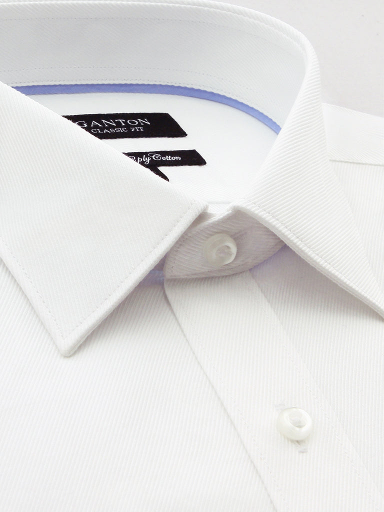 Long and Tall Twill White Shirt by Ganton