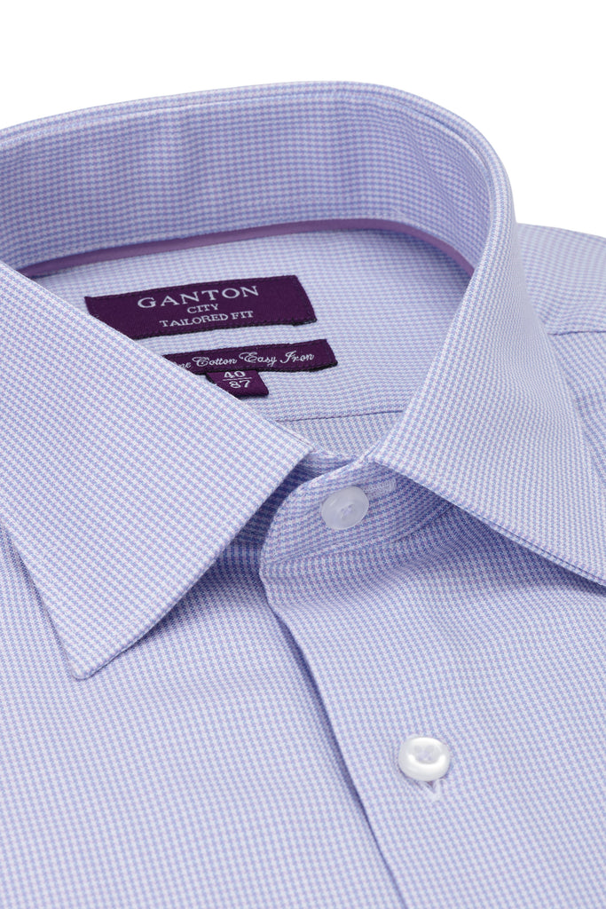 Men's Lilac Business Shirt - Superfine Cotton, Tailored Fit