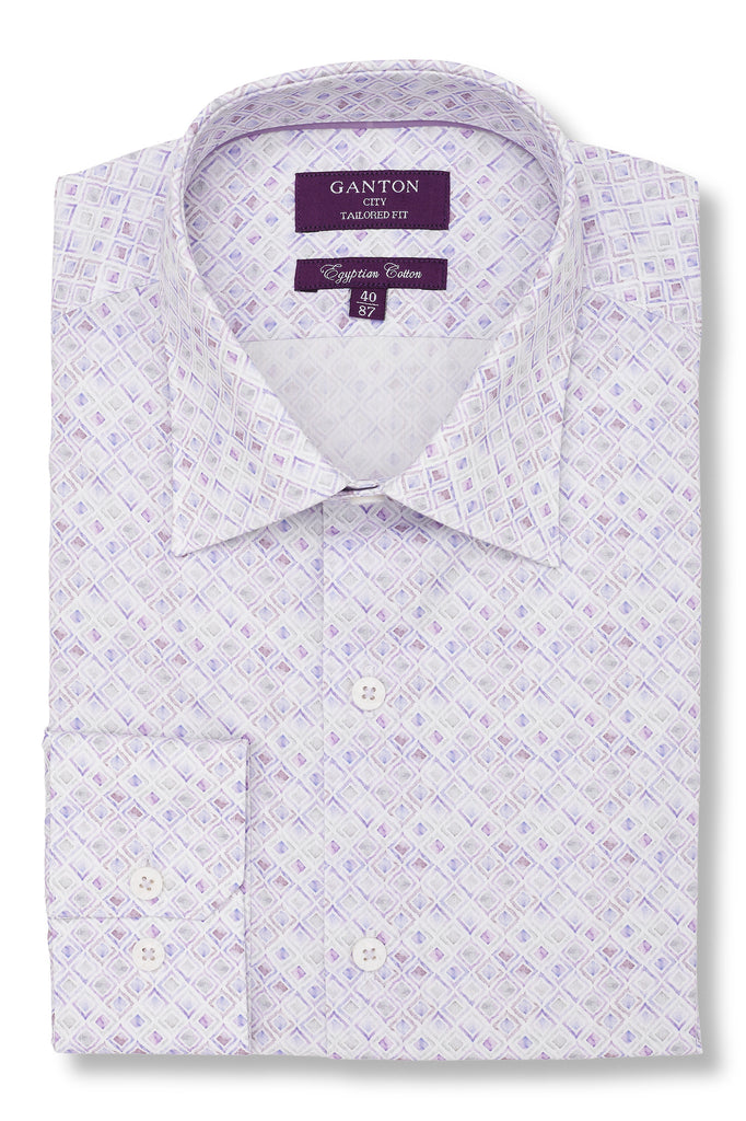 Lilac Print Shirt with hints of Green and Blue